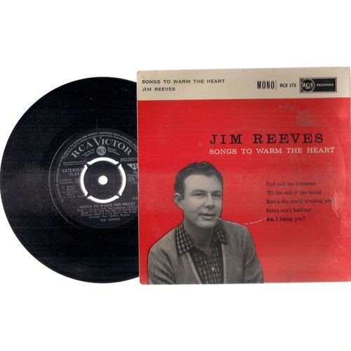 SONGS TO WARM THE HEART by Jim Reeves 1959 7" vinyl record extended play