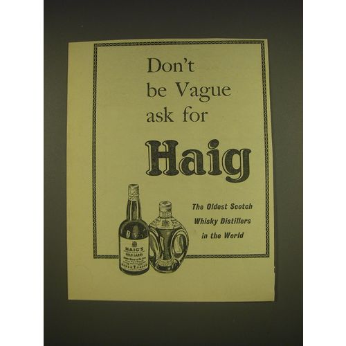 1955 Haig Scotch Ad - Don't be vague ask for Haig