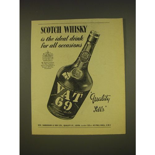 1955 Vat 69 Scotch Ad - Scotch Whisky is the ideal drink for all occasions