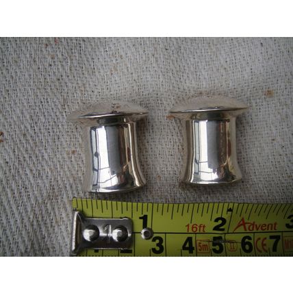 Heavy Compact Tactile Mushroom ‘White Metal’ Salt & Pepper Set