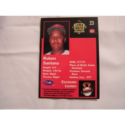 Ruben Santana 1993 Lime Rock Winter League GOLD NO. 23