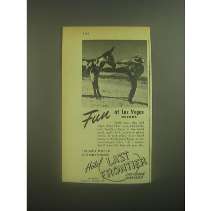1945 Hotel Last Frontier, Las Vegas Advertisement - Fun at Las Vegas Nevada