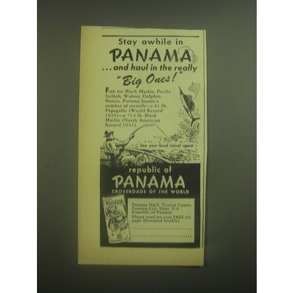 1945 Panama National Tourist Commission Ad - Haul really big ones
