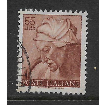 ITALY 1961 MICHELANGELO FRESCOES 55L BROWN CUMAEAN SIBYL 1043 FINE USED #