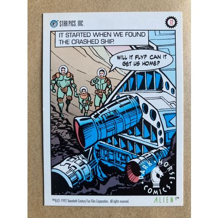 Alien3 Base trading card # 72 Chris Warner (A) 1992 Star Pics Dark Horse