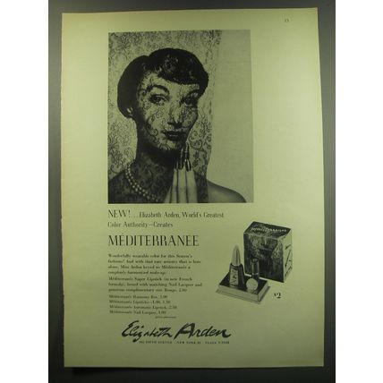 1949 Elizabeth Arden Mediterranee Cosmetics Advertisement