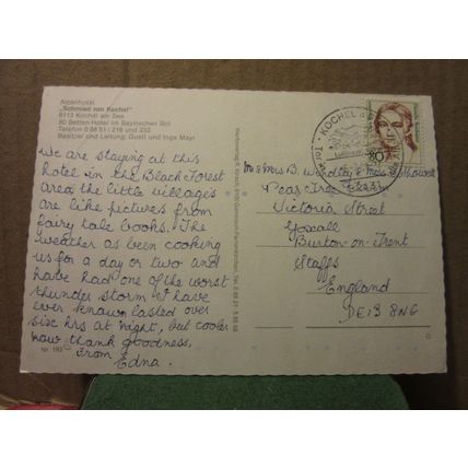 SCHMIED VON KOCHEL HOTEL, Kochel Germany used postcard 1994 pm =