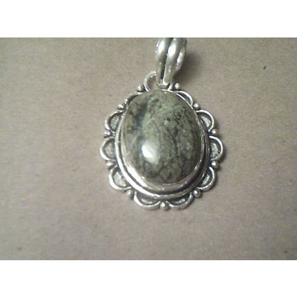 Pendant moss agate oval shaped