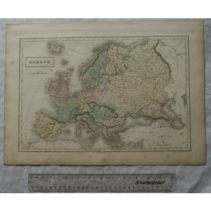1850 Black's steel engraved map Europe