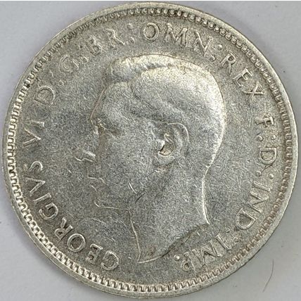 AUSTRALIA 1944 Sixpence - S mint mark, 92.5% Silver (D- D)