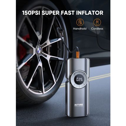 Buture Car Battery Jump Starter 2500A 150PSI Air Compressor 20000mAh Power Bank