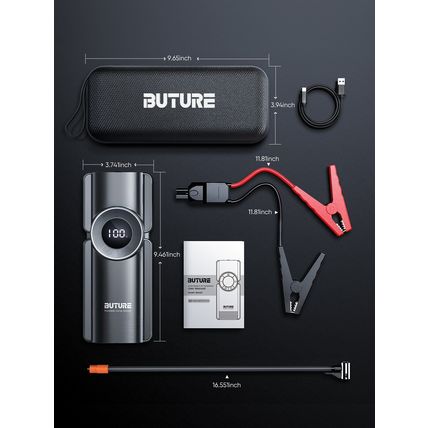 Buture Car Battery Jump Starter 2500A 150PSI Air Compressor 20000mAh Power Bank