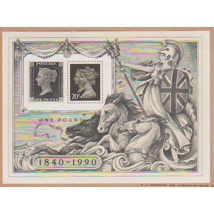 GB 1990 150 years since penny black mini sheet M SG MS150