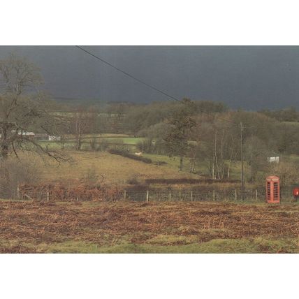 Awyr Ddu Bocsys Coch Rural Welsh Telephone Box Postcard