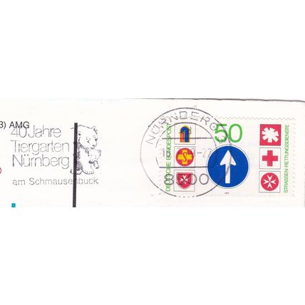 Nurnberg Postmark + slogan Germany 1979 on Road Signs 50pf VGC