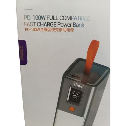 Zime Power Bank 40000mAh 100W for MacBook Camping Charger Fishing LED Light