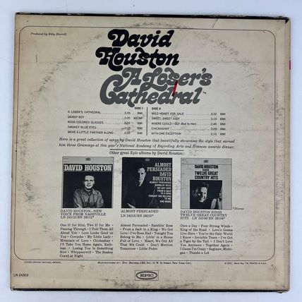 David Houston – A Loser's Cathedral Vinyl LP Record Album Radio DJ PROMO BN-2630