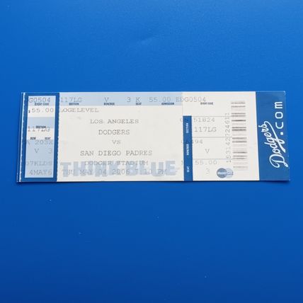 Los Angeles Dodgers v San Diego Padres 4/5/2006 MLB BASEBALL Ticket stub