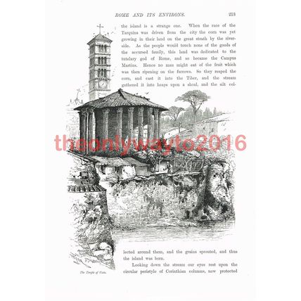 Temple of Vesta, Rome, Italy, Book Illustration, c1875