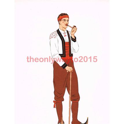 Bethmale Valley, Pyrenees, Costume of a Man, Book Illustration (Print), c1939