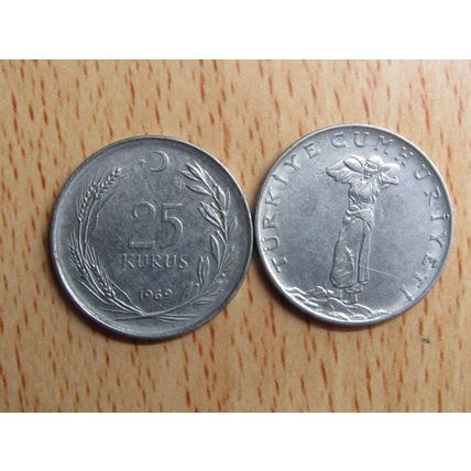 Turkey 1969 25 Kurus Coin