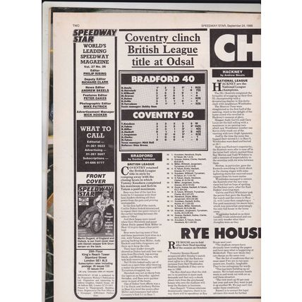 Speedway Star. Spetember 24, 1988. Mauger - Where English riders go wrong