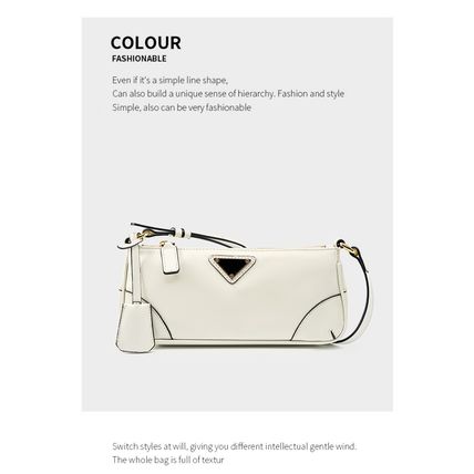 Genuine Leather Women Trendy Cresent Shoulder Bag Hobo Handbags White