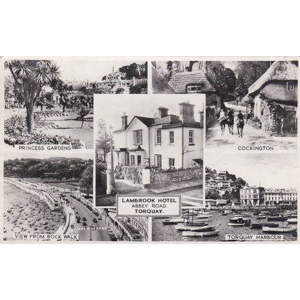 B379 TORQUAY MULTI VIEW . LAMBROOK HOTEL POSTCARD