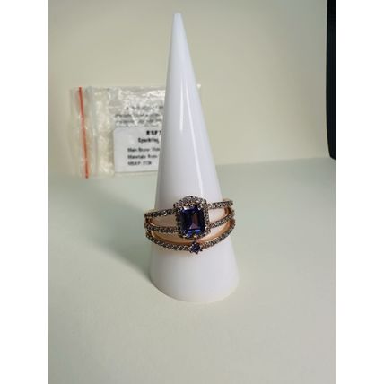 NIB Bomb Party Sz11 BP Ring RBP7574 Sparkling Embrace Violet CZ Rose Gold Pl