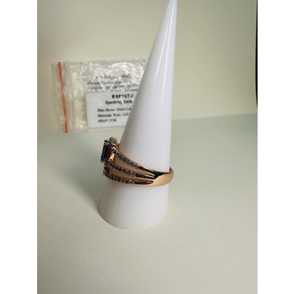 NIB Bomb Party Sz11 BP Ring RBP7574 Sparkling Embrace Violet CZ Rose Gold Pl