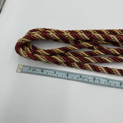 Vintage Curtain Tassle Berkshire Red And Gold Poly Tie Backs 25” Thick Rope Pair