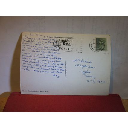 NORTHUMBERLAND PLACE, BATH, SOMERSET. used postcard by Harvey Barton 1974 pm =
