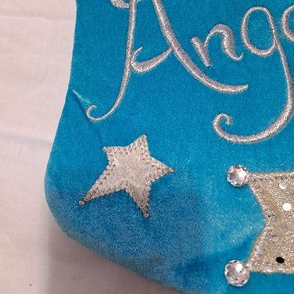 Dan Dee ANGEL Star Christmas STOCKING 17" Kool Kids Girls Fuzzy Blue