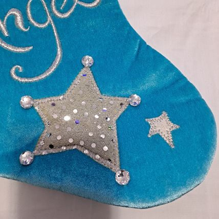 Dan Dee ANGEL Star Christmas STOCKING 17" Kool Kids Girls Fuzzy Blue
