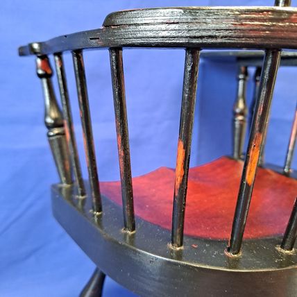 Windsor COLONIAL Wood Spindle Back School 16" DOLL DESK CHAIR Wooden
