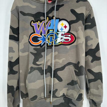 Who Cares Supply Company Camo Hoodie Sweatshirt Size M Drawstring Kangaroo