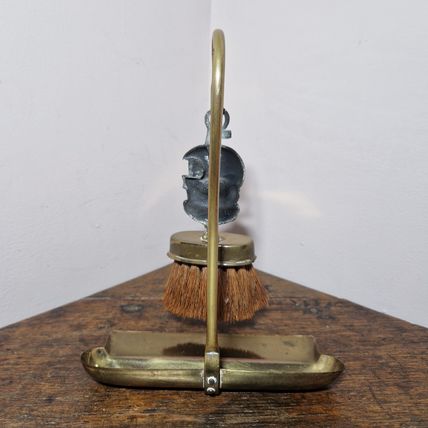 Vintage Brass Nautical Theme Crumb Tray and Brush Set