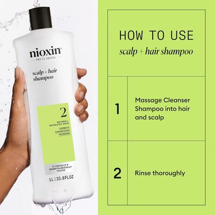 Nioxin System 2 Scalp + Hair Thickening Shampoo for Natural Hair with Progressed