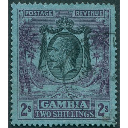 Gambia 1922 2s purple on blue SG136 used
