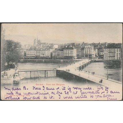 Pont des Bergues, Genève, 1905 - Photoglob CPA