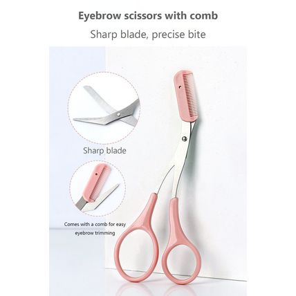 Light Pink 2pcs Eyebrow Trimming Tool Set