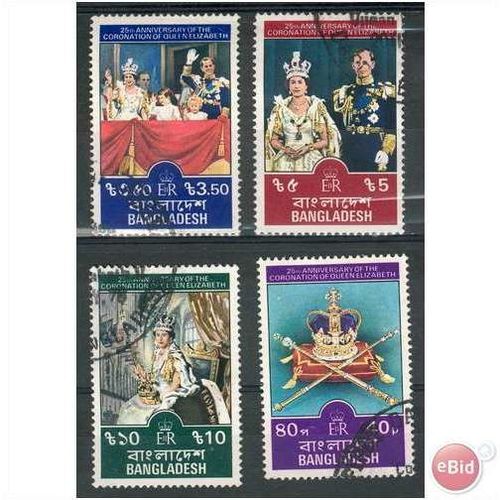 Bangladesh stamps 1978 - SG 116-119 - 25th Anniv Coronation used