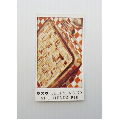 Oxo Recipe No 22 Shepherds Pie Rare Collectible Card