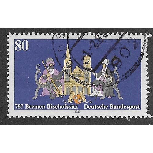 GER 1987 80pf '1200TH ANN OF BREMEN BISHOPRIC ' FINE USED (EBID54-077)