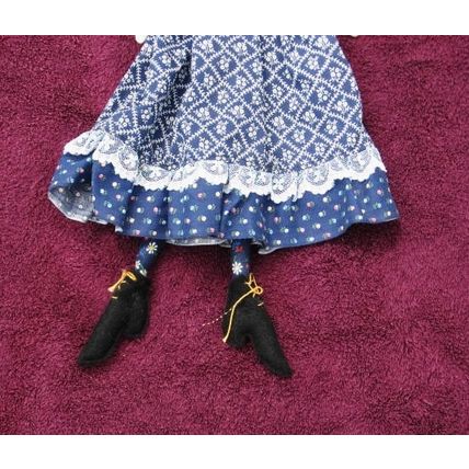 Granny Girl Doll Handmade Fabric 18 inch Hand crafted artsy