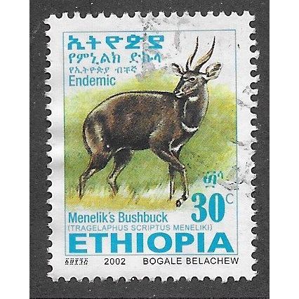 ETH 2002 30c 'MENELIKS BUSHBUCK' FINE USED (EBID70-269)