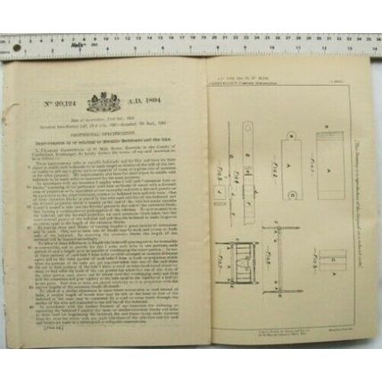 1894 Patent No. 20,124 metallic bedsteads, Charles Greenwood, Keswick