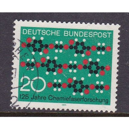 GERMANY 1971 125th YEARS CHEMICAL FIBRE RESEARCH 20pf USED SG1573