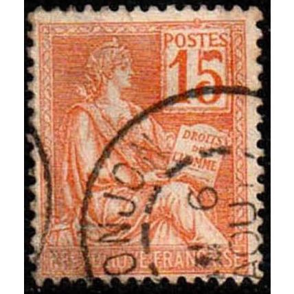 France 1900 Seated 15c Used Stamp