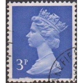 1971-96 Machin . 3p.Value. Ultamarine. Two Phosphor Bands. Fine Used